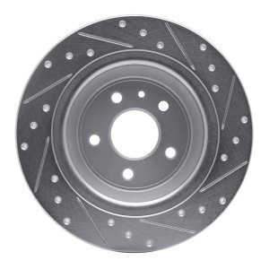 Ford Fusion Brake Rotor (1) - Rear Left - R1 Concepts - Drilled & Slotted - Silver - `13-`20